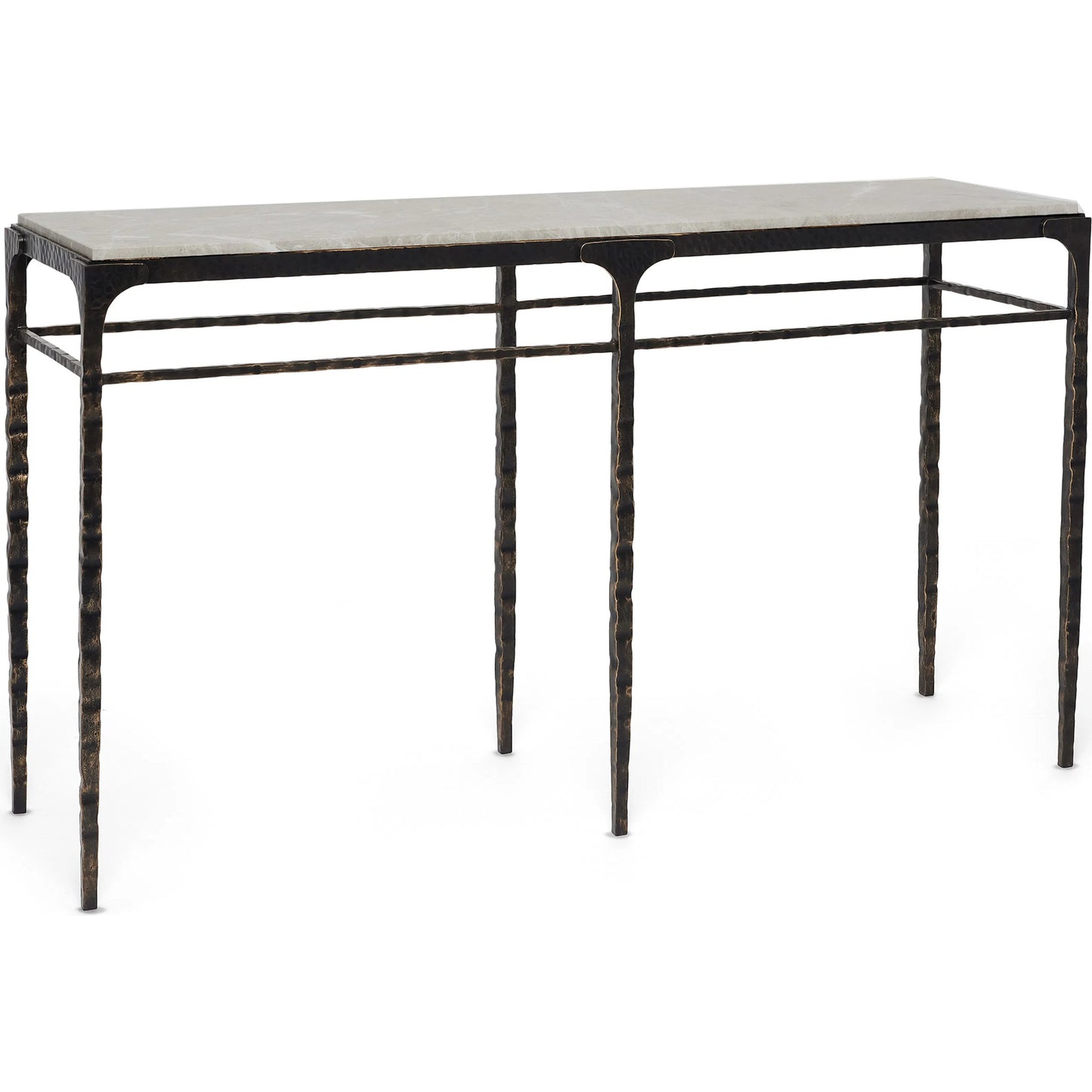 001 SI-2519572 | Primary Silo | Channing Console Table by Interlude Home in gilded dark bronze, emperador grey. Made from iron, marble in a traditional style.