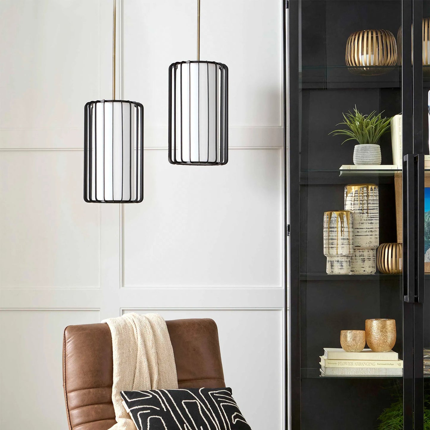 006 SI-2328821 | Lifestyle | Tuxedo Pendant by Cyan Design in black. Made from iron in a modern style.