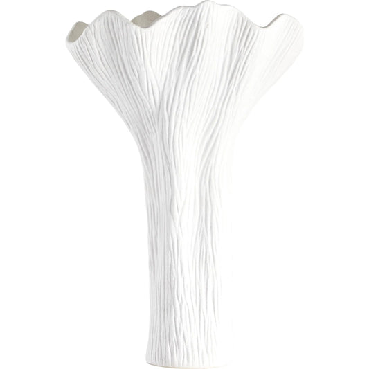 Tulip Vase by Cyan Design in white. Made from ceramic in a modern style.