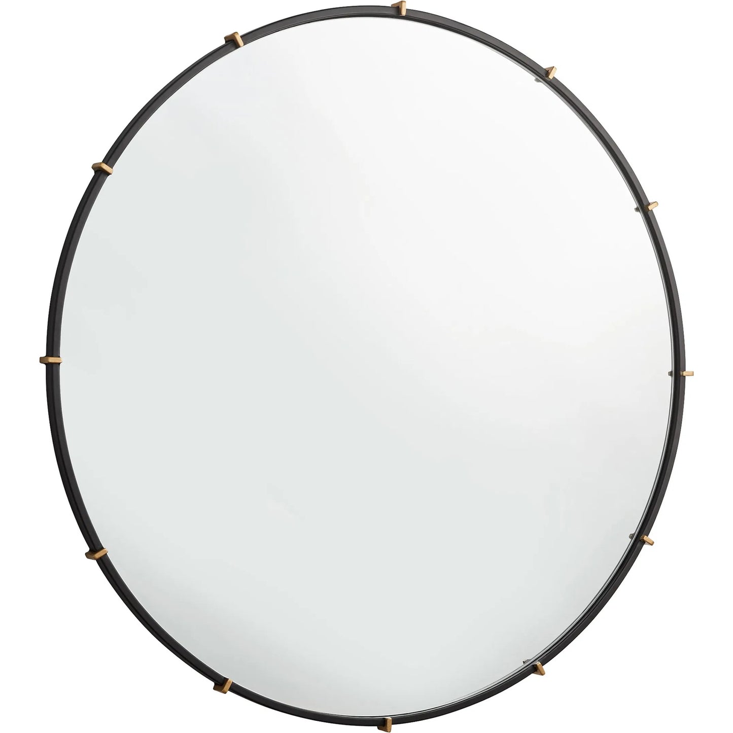 001 SI-2328645 | Primary Silo | Klipp Round Mirror by Cyan Design in black. Made from metal, mirrored glass in a transitional style.