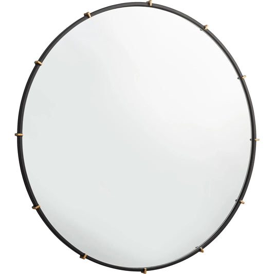 001 SI-2328645 | Primary Silo | Klipp Round Mirror by Cyan Design in black. Made from metal, mirrored glass in a transitional style.