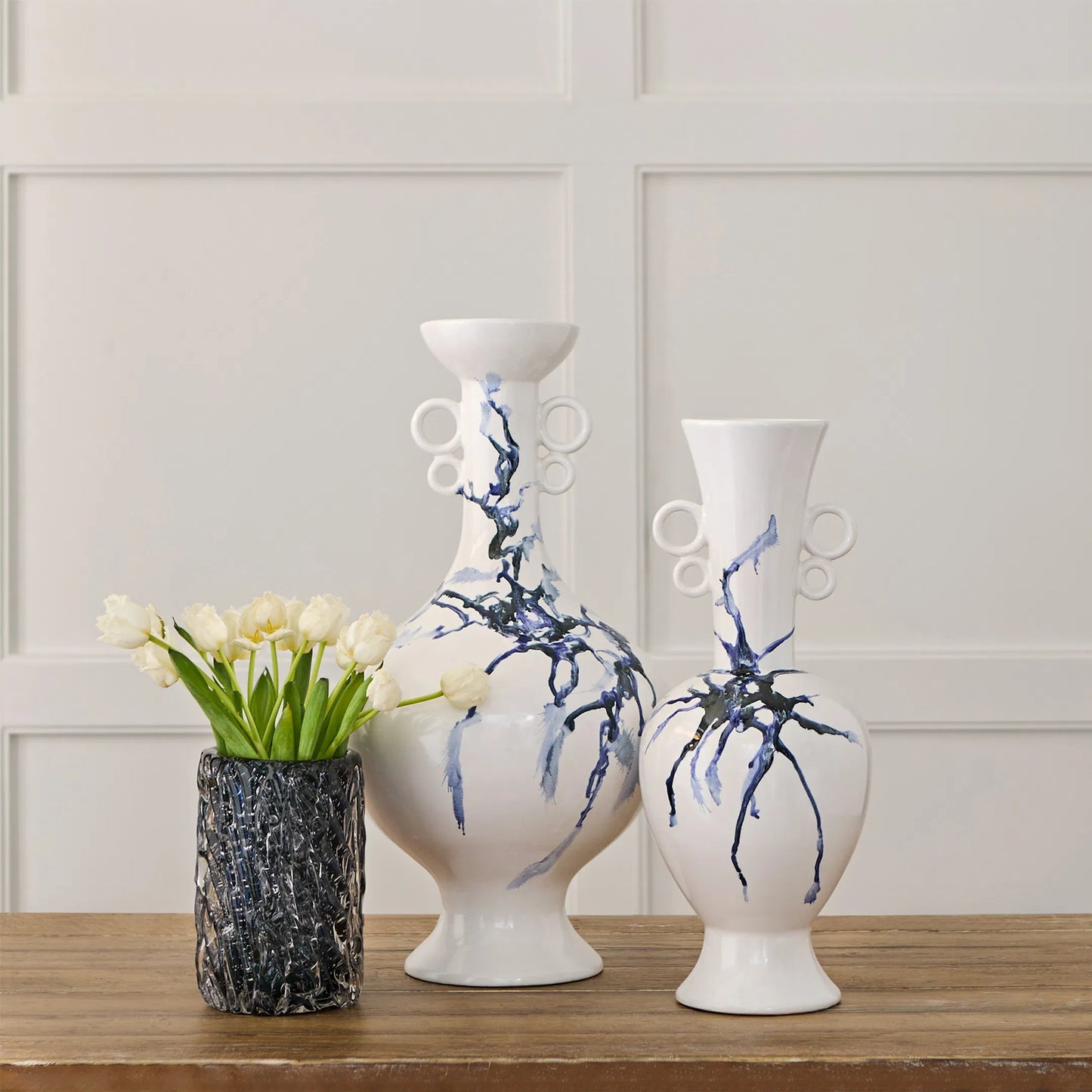 004 SI-2328806 | Lifestyle | Thorough Vase by Cyan Design in blue. Made from art glass in a coastal style.