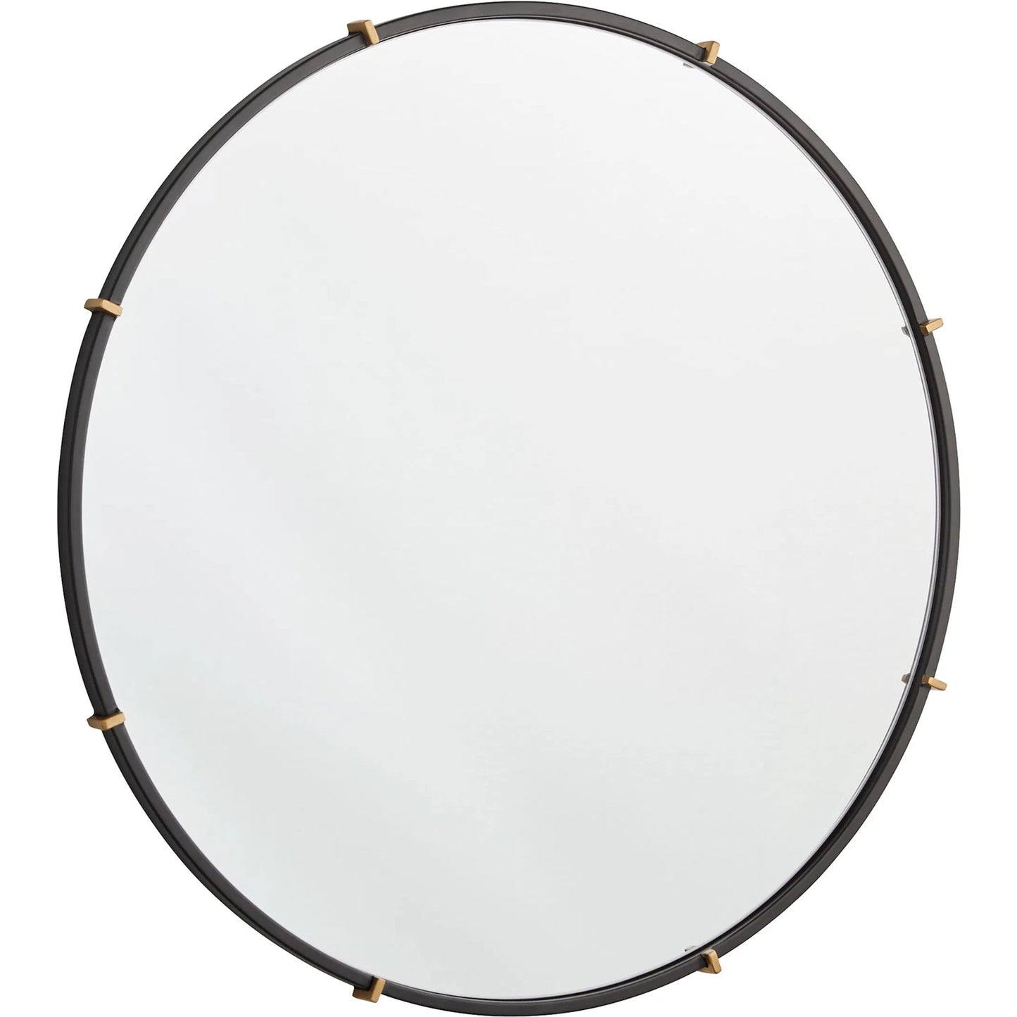 002 SI-2328646 | Primary Silo | Klipp Round Mirror by Cyan Design in black. Made from metal, mirrored glass in a transitional style.
