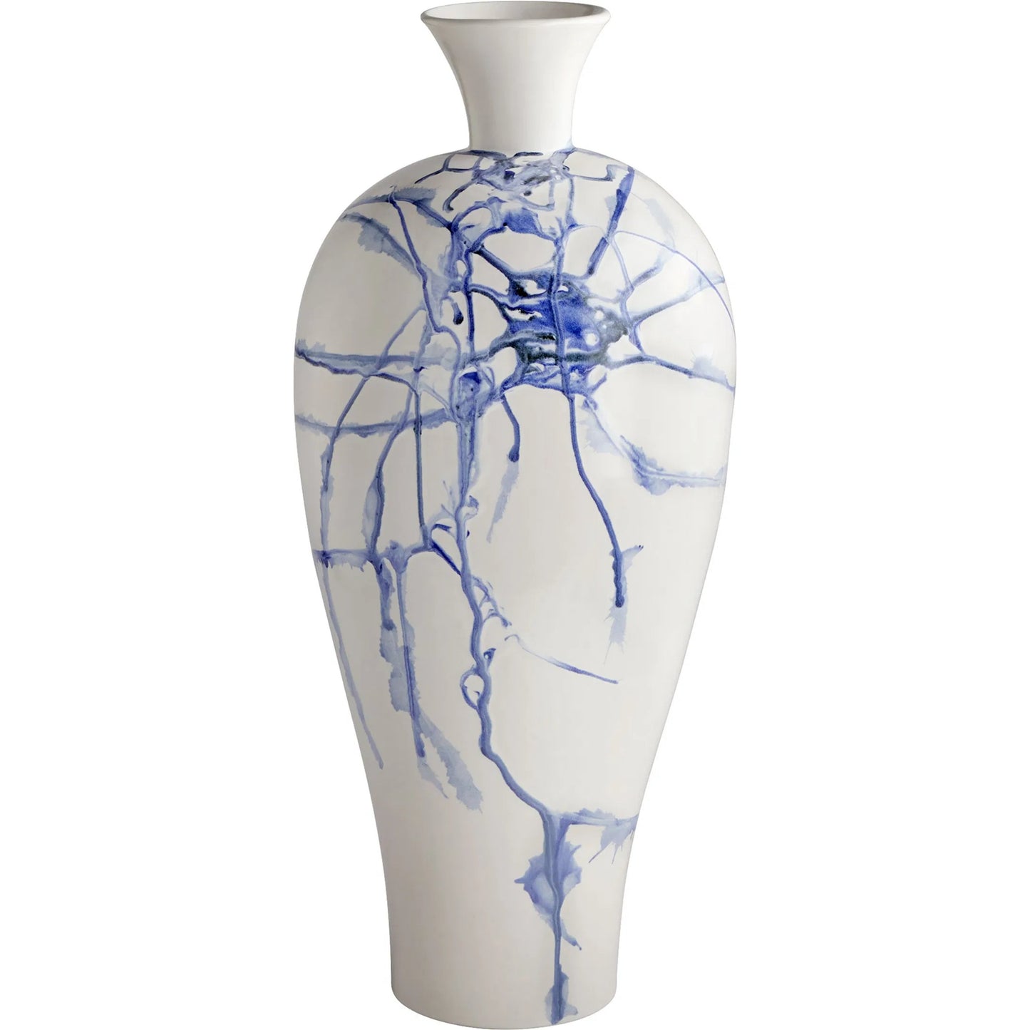 004 SI-2328693 | Primary Silo | Neos Vase by Cyan Design in white, cobalt blue, black. Made from ceramic in a traditional style.