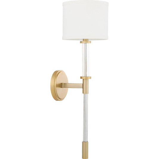 Hightower 1 Light Wall Sconce by Cyan Design in clear, aged brass. Made from glass, steel in a modern style.