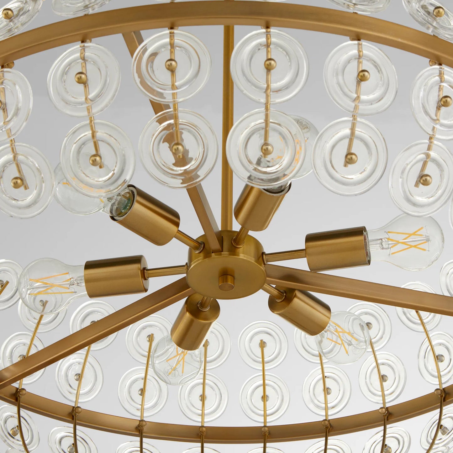 006 SI-2328771 | Closeup | Selena 6 Light Pendant by Cyan Design. Made from glass, steel in a modern style.