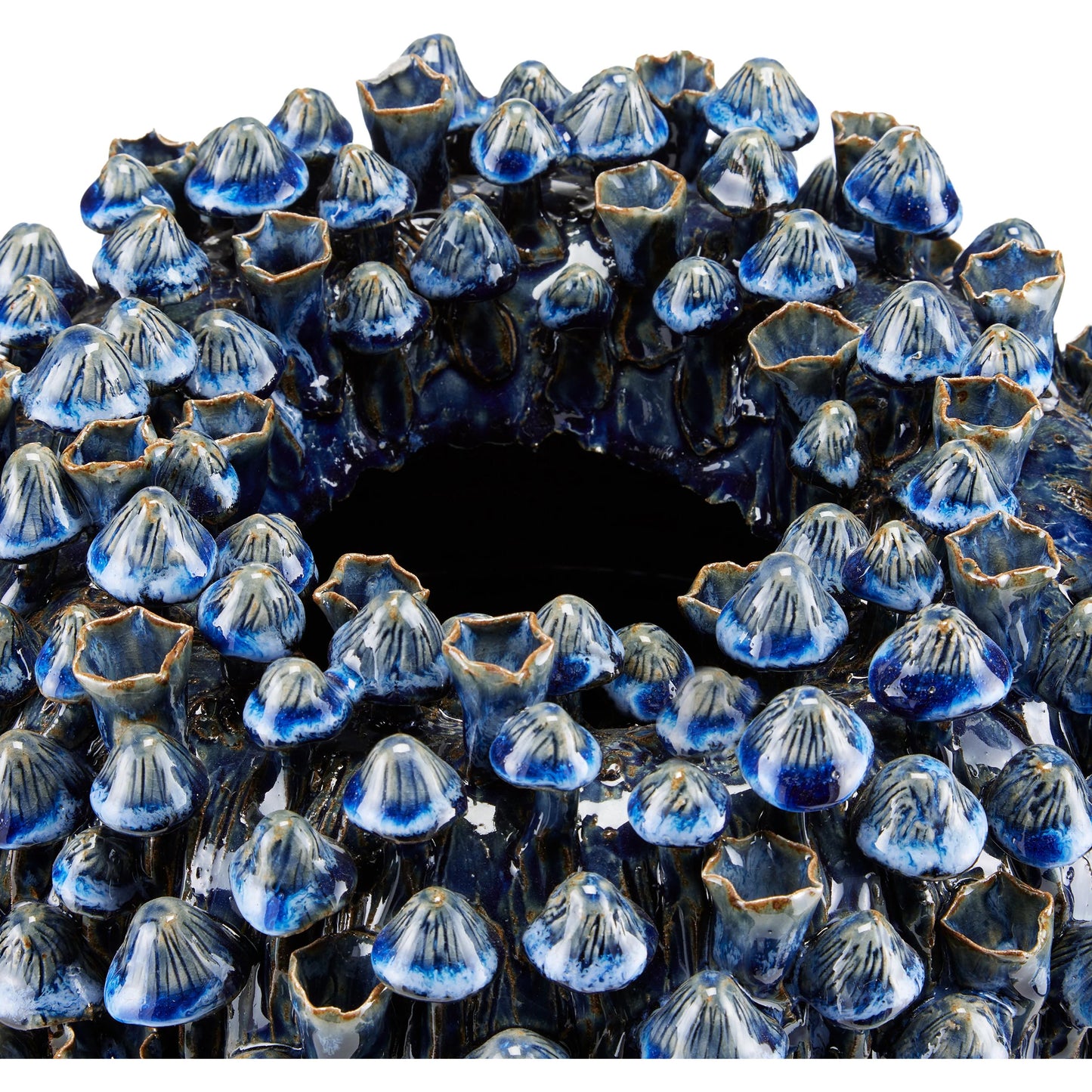 009 SI-1924013 | Closeup | Manitapi Blue Vase by Currey and Company in blue. Made from ceramic in a coastal style.