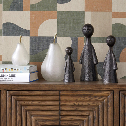 Pear Set by Currey and Company in matte frost, brass. Made from glass, brass in a modern style.