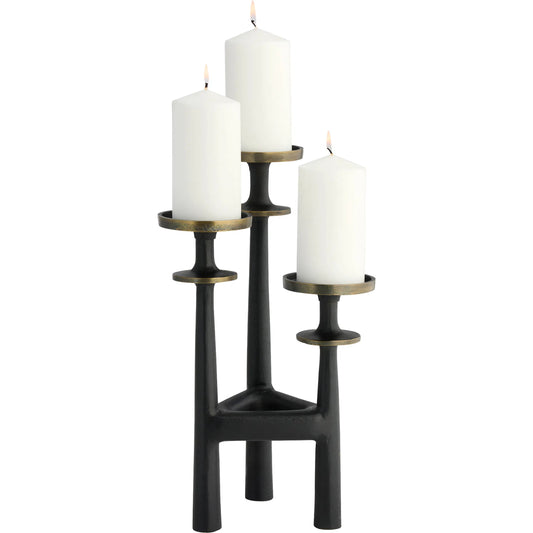 Barcelo Candelabra by Cyan Design in antique bronze, brass. Made from cast aluminum in a modern style.