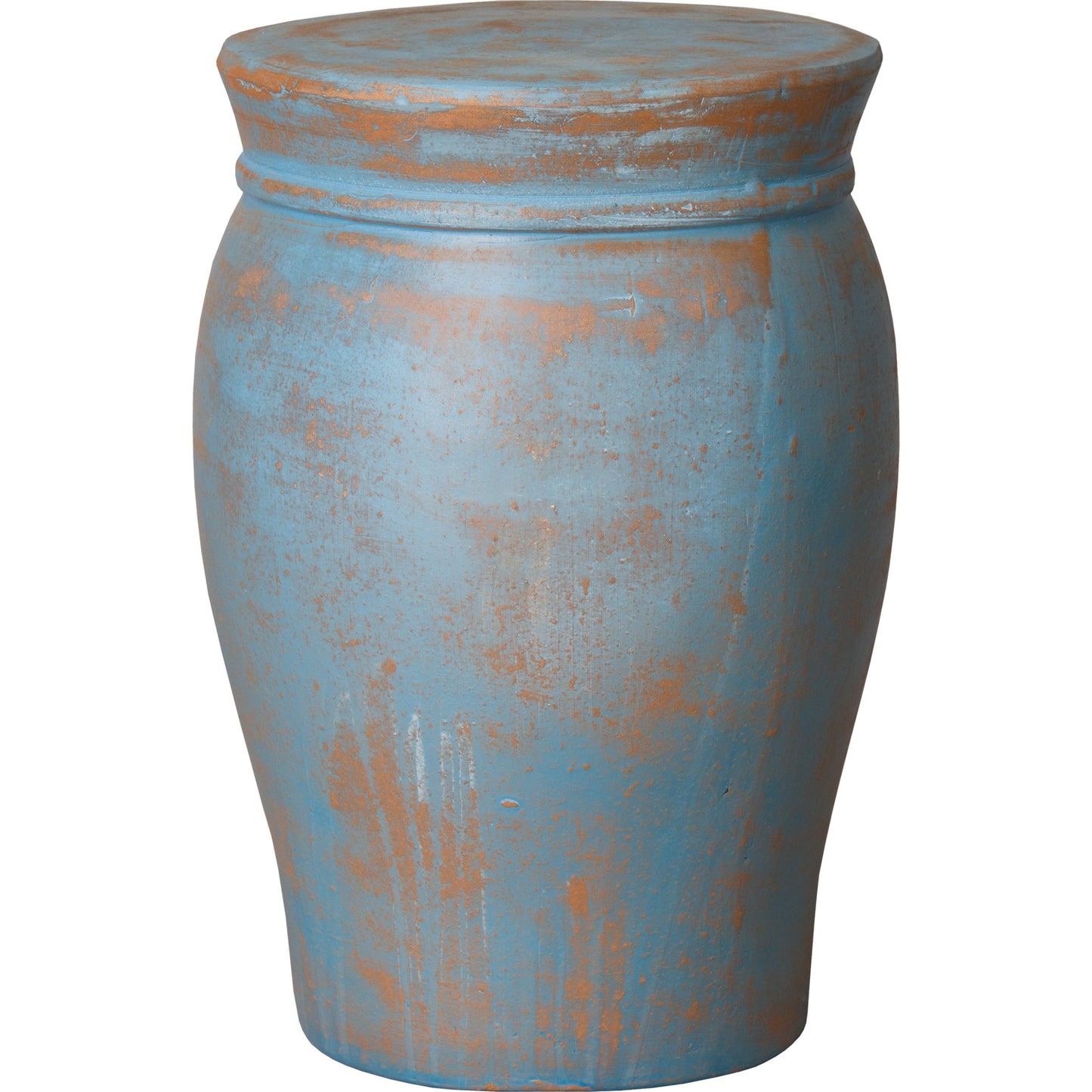 002 SR-698670 | Primary Silo | Toby Garden Stool/Table by Emissary in turquoise wash. Made from unique in a eclectic & global style.