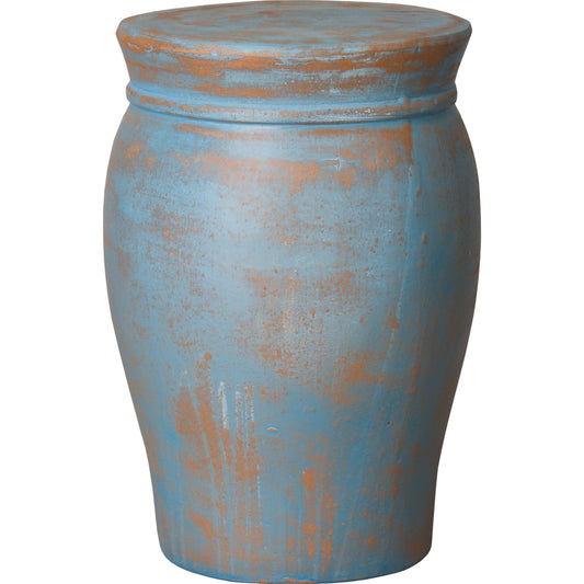 Toby Garden Stool/Table by Emissary USA in turquoise wash. Made from unique in a eclectic & global style.