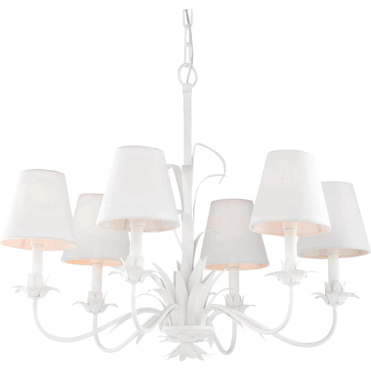 Fontana Chandelier with Shades by Wildwood in white plaster. Made from unique in a modern style.