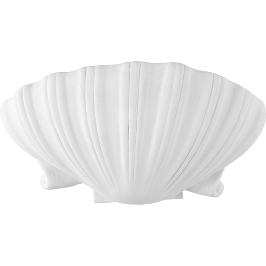 001 SI-2104274 | Primary Silo | Syrie Shell Sconce by Wildwood in white plaster. Made from unique in a coastal style.