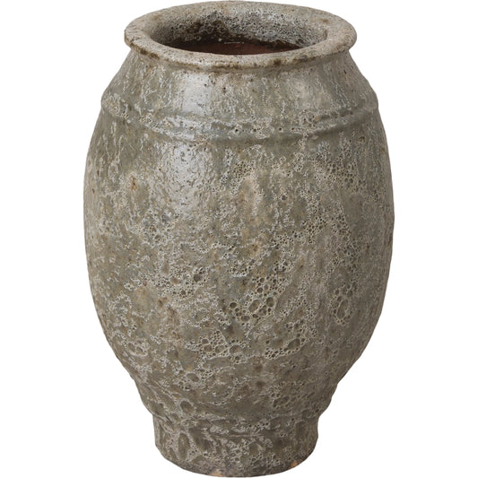 Olive Jar by Emissary USA in reef green and glossy glaze. Made from ceramic in a modern style.