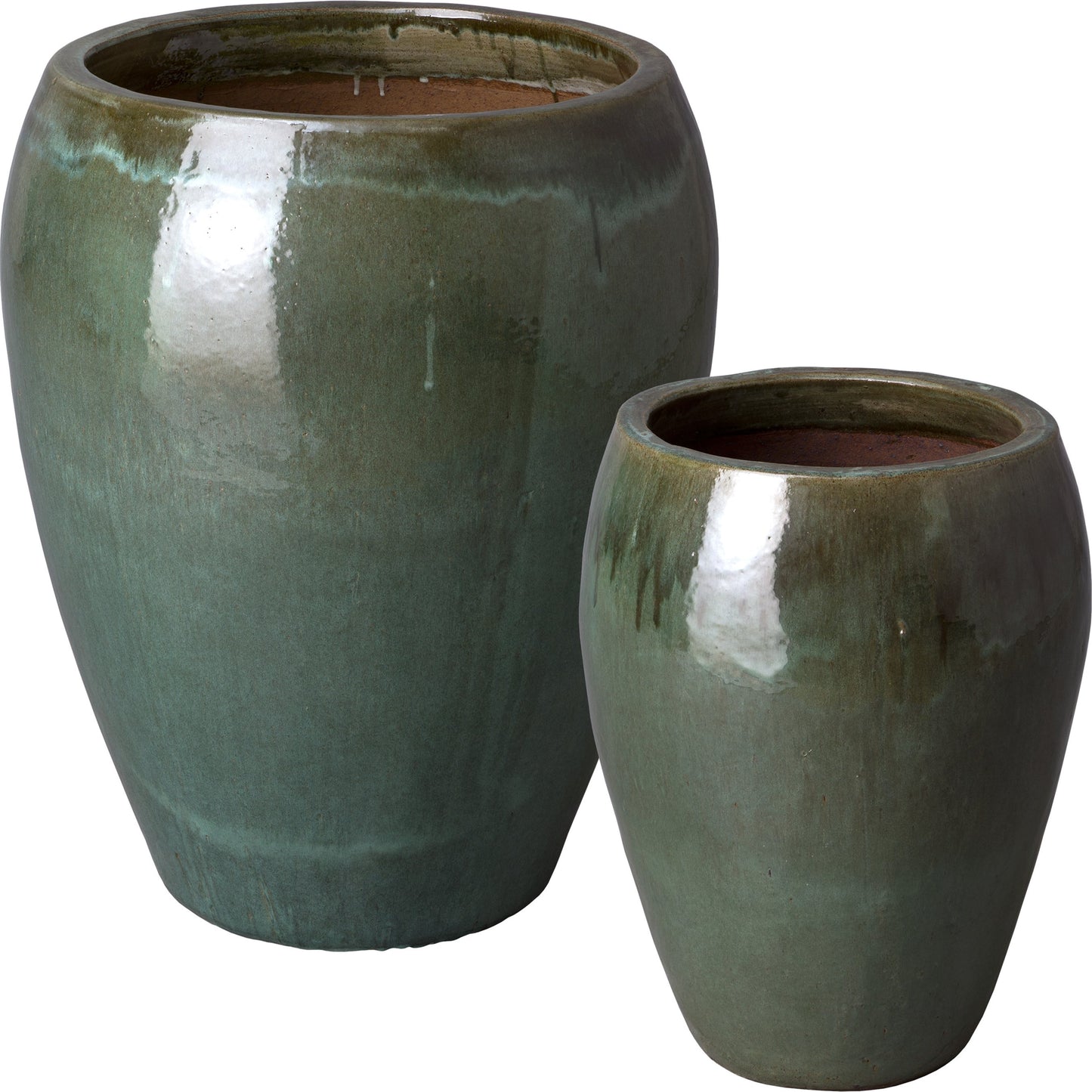 001 SR-698251 | Primary Silo | Round Pots - 12173 (Set of 2) by Emissary in tea green. Made from unique in a eclectic & global style.