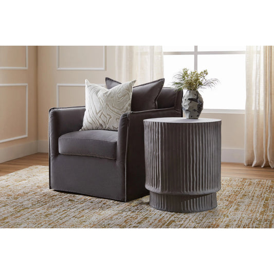 Flutato Side Table by Cyan Design in grey. Made from ecomix in a modern style.