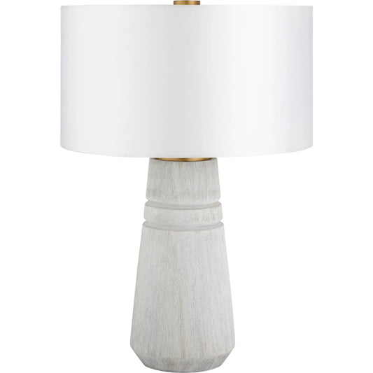 Muller Table Lamp by Cyan Design in ash, antique brass. Made from wood, iron, linen in a modern style.