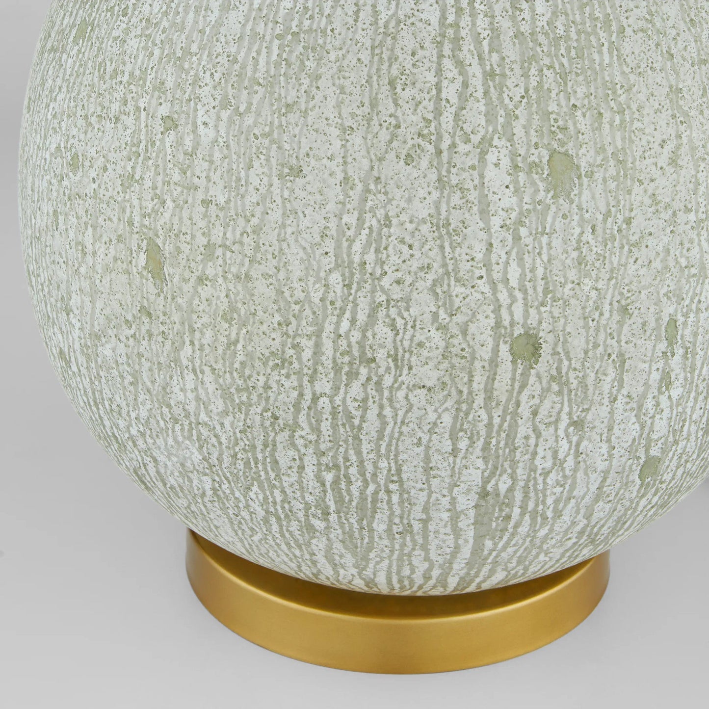 004 SI-2444877 | Closeup | Ambella Table Lamp by Cyan Design in textured matte white, antique brass, white. Made from glass, mild steel, linen in a transitional style.