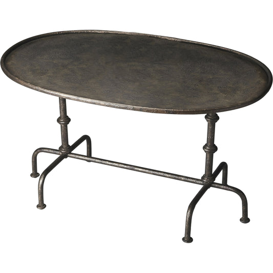 Kira Metal Cocktail Table by Butler Specialty Company in silver and metalworks. Made from steel, aluminum in a modern style.