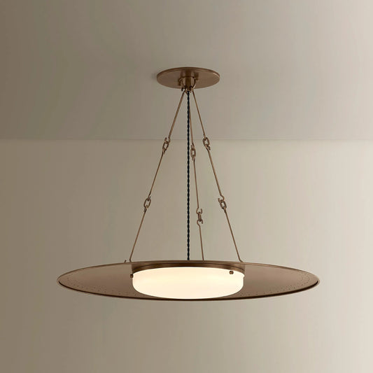 Anoka Pendant by Hudson Valley in historic bronze. Made from steel in a unique style.