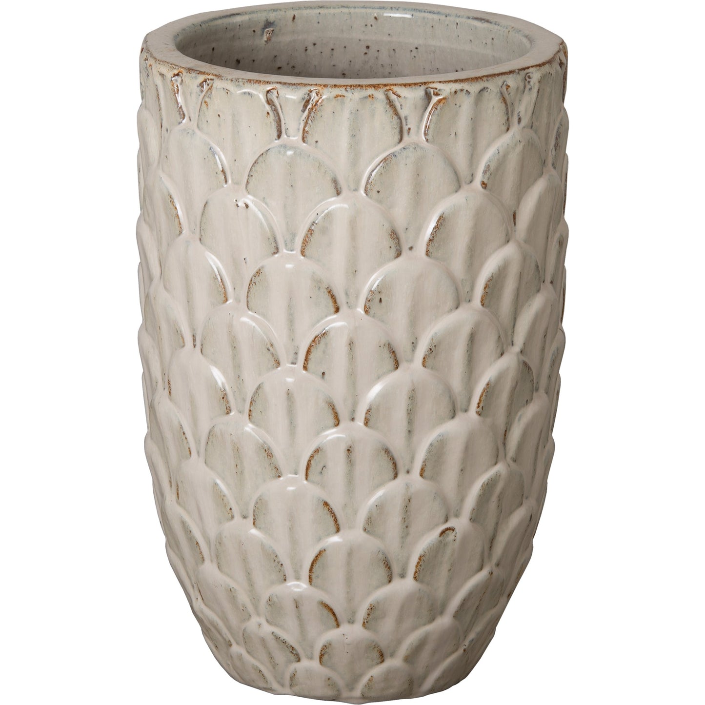 001 S-300934 | Primary Silo | Pinecone Planter by Emissary USA in antique white. Made from unique in a cottage & farmhouse style.