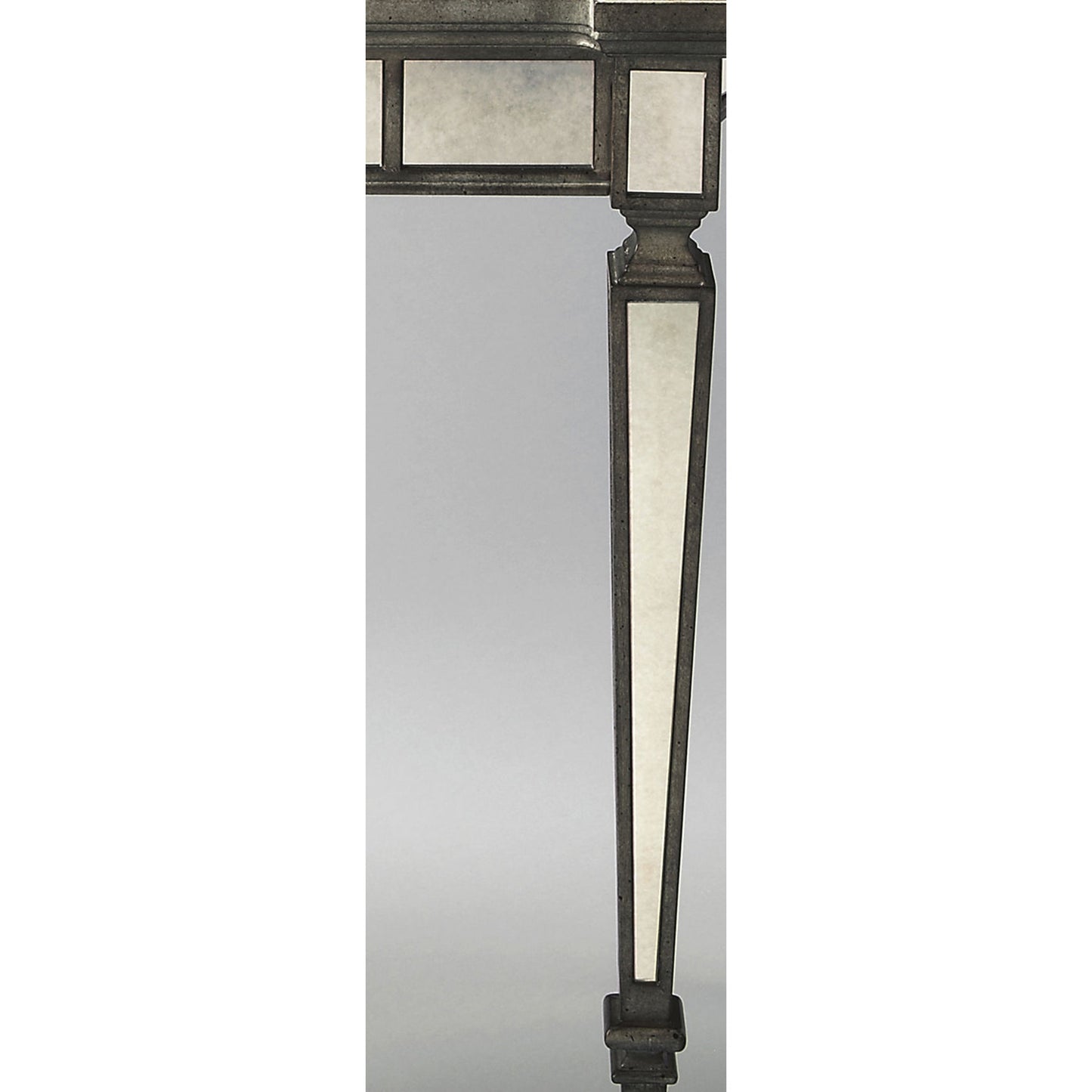 004 O-BUTLER-1251146 | Additional Silo | Garbo Mirrored Console Table by Butler Specialty Company in silver and mirror. Made from poplar solids, mdf, antique mirrored glass in a traditional style.