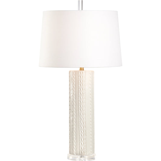 Knit Pick Lamp by Wildwood in blanc de blanc glaze, clear. Made from unique in a modern style.