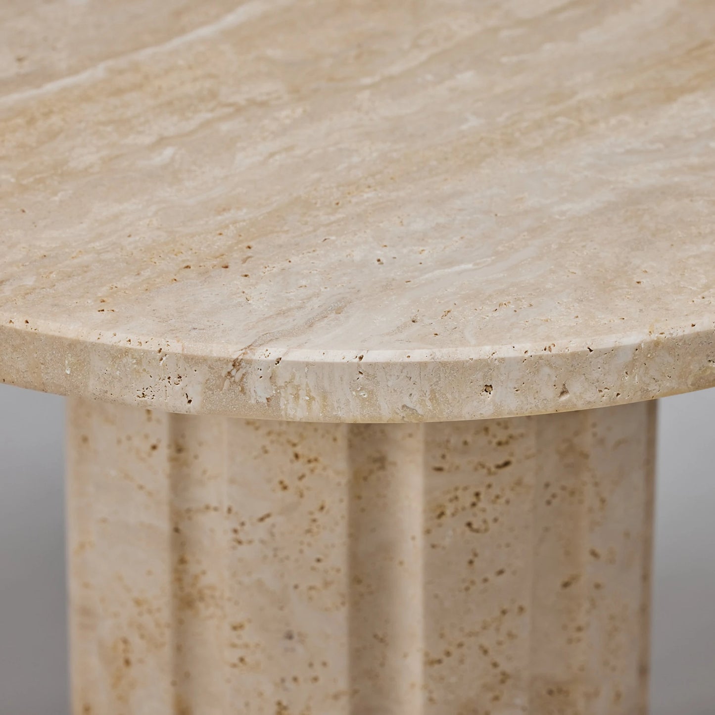 003 SI-2122623 | Additional Silo | Amerigo Side Table by Interlude Home in raw travertine. Made from travertine in a modern style.