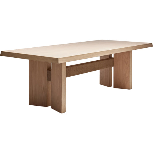 Lummus Dining Table by Interlude Home in saddle, natural jute. Made from oak, jute in a modern style.