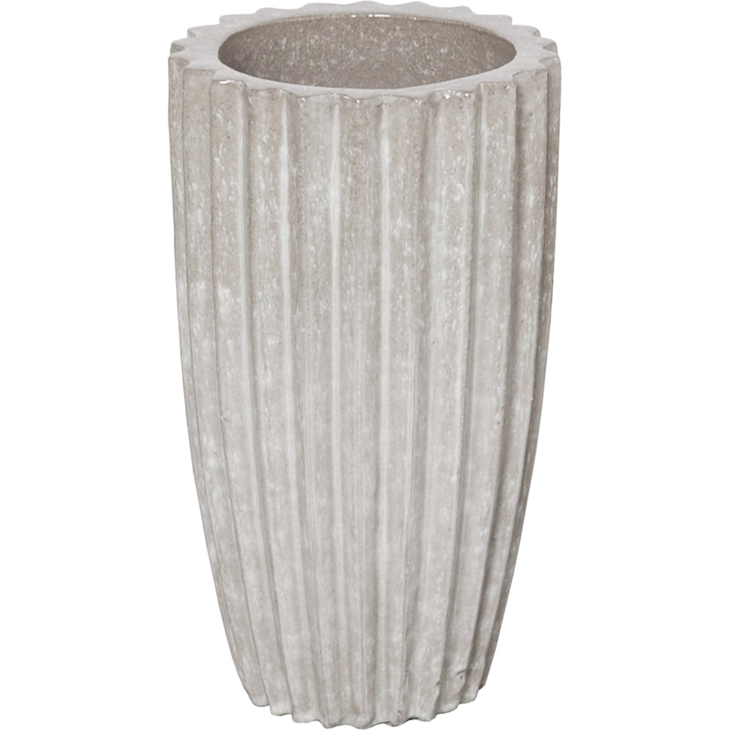 001 S-301480 | Primary Silo | Small Tall Round Ridge Pot by Emissary in gray. Made from unique in a modern style.