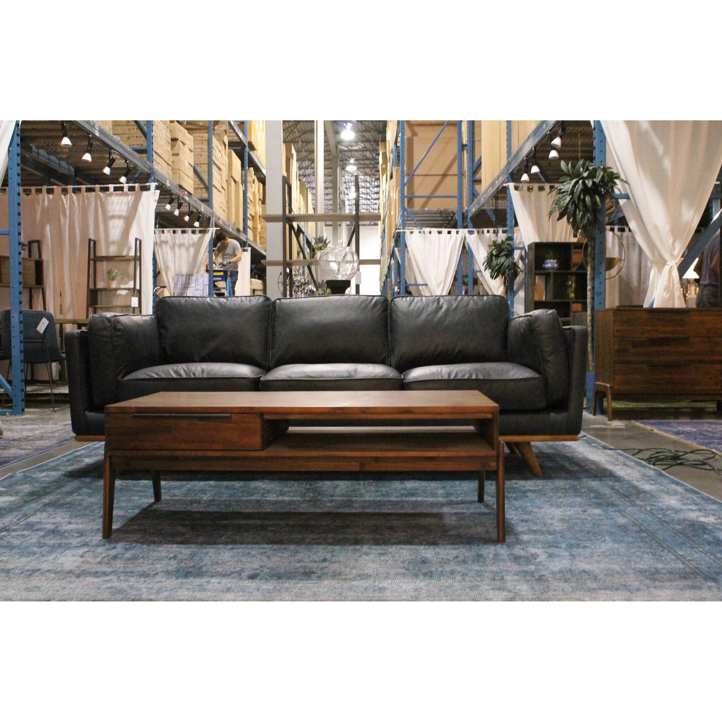 006 SR-379601 | Unknown | Remix Coffee Table by LH Imports in brown. Made from solid acacia, veneer in a modern style.