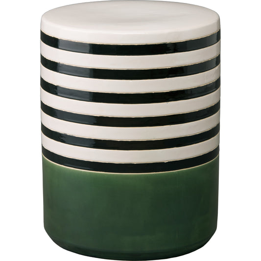 Stripe Garden Stool by Emissary USA in bay green. Made from unique in a modern style.