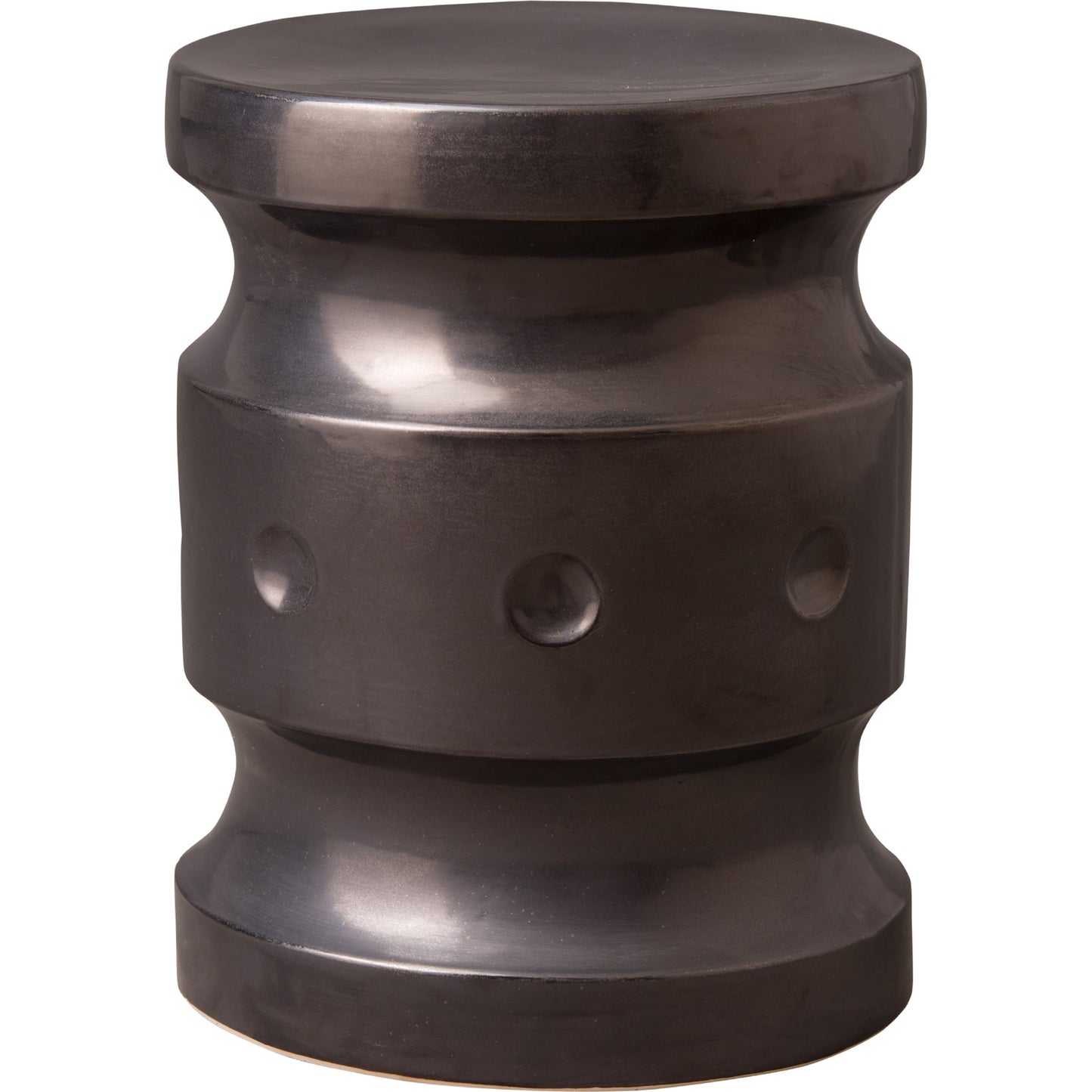 004 S-301497 | Primary Silo | Spindle Garden Stool by Emissary in glossy glaze. Made from ceramic in a modern style.