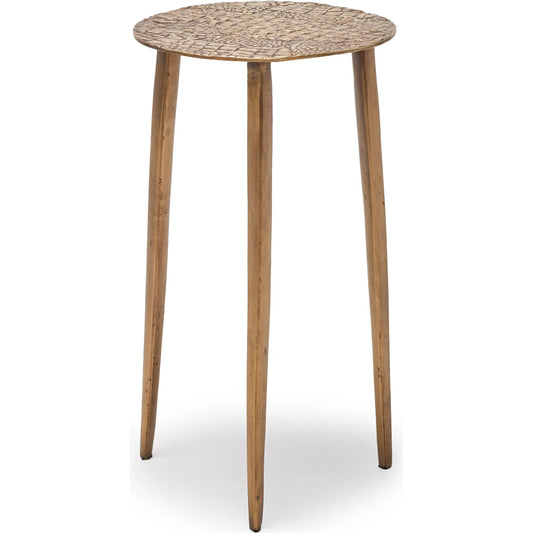 Saxon Accent Table by Interlude Home in brass and antique brass. Made from bronze in a modern style.