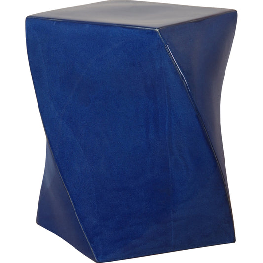 Twist Garden Stool by Emissary USA in glossy glaze. Made from ceramic in a modern style.