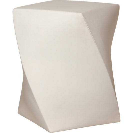 Twist Garden Stool by Emissary USA in glossy glaze. Made from ceramic in a modern style.