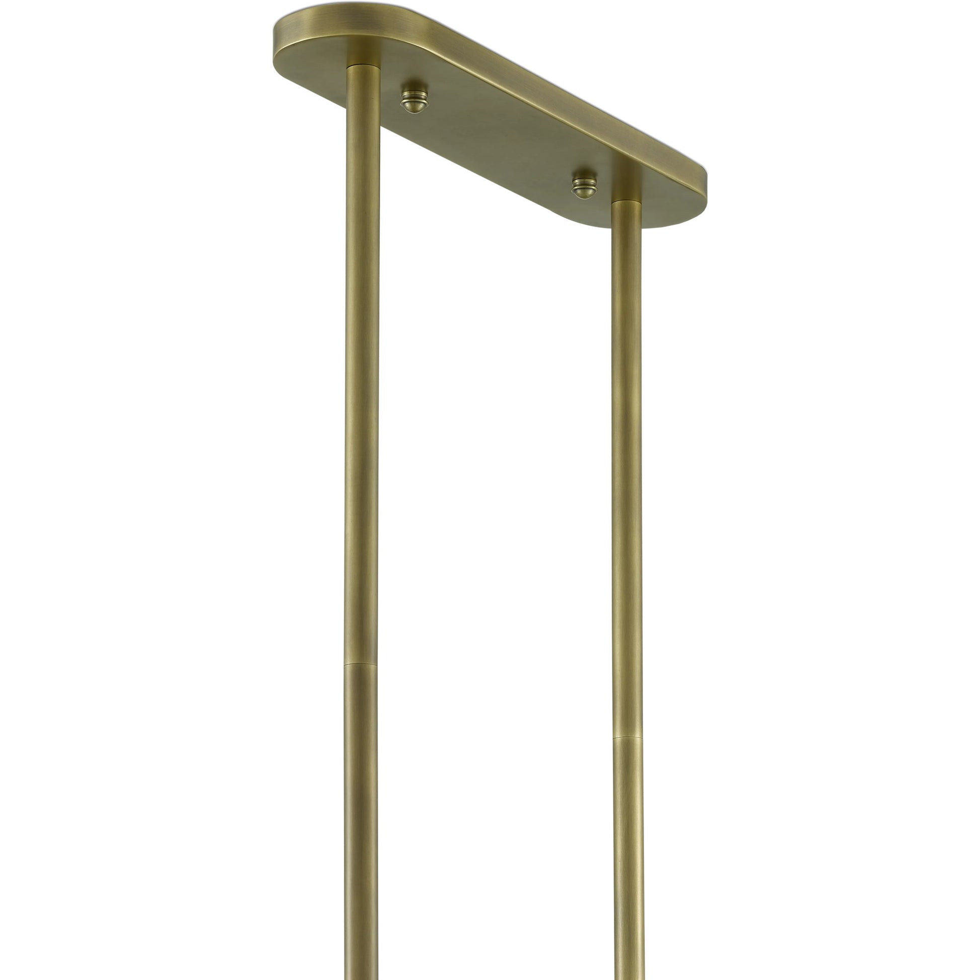 Combermere Rectangular Chandelier by Currey and Company in antique brass, linen. Made from metal, fabric in a modern style.