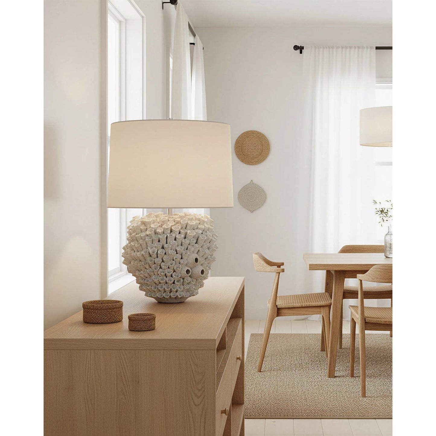 006 SI-2387078 | Lifestyle | Manitapi Table Lamp by Currey and Company in white. Made from ceramic in a eclectic & global style.