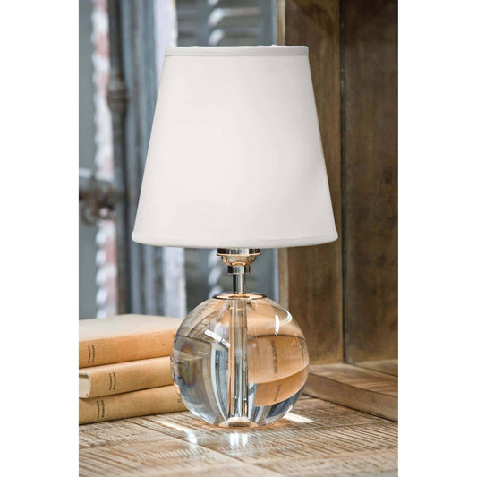 Crystal Mini Sphere Lamp by Regina Andrew in nickel and clear. Made from crystal in a modern style.
