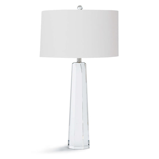 001 S-287301 | Primary Silo | Tapered Hex Crystal Table Lamp by Regina Andrew in nickel and polished nickel. Made from crystal in a modern style.