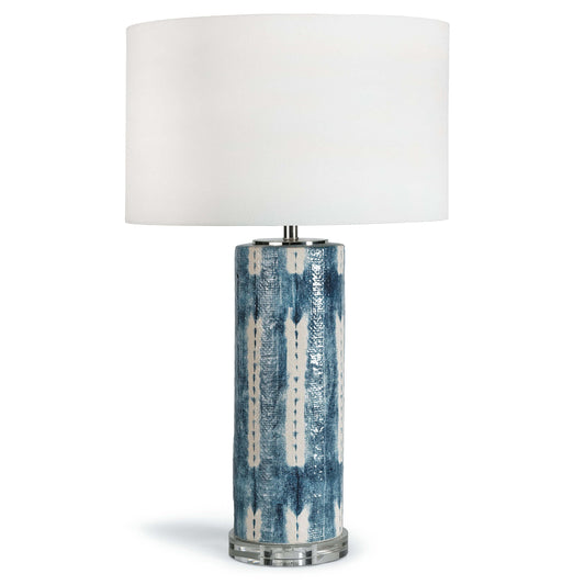 Mali Ceramic Table Lamp by Regina Andrew in blue and indigo. Made from ceramic in a coastal style.