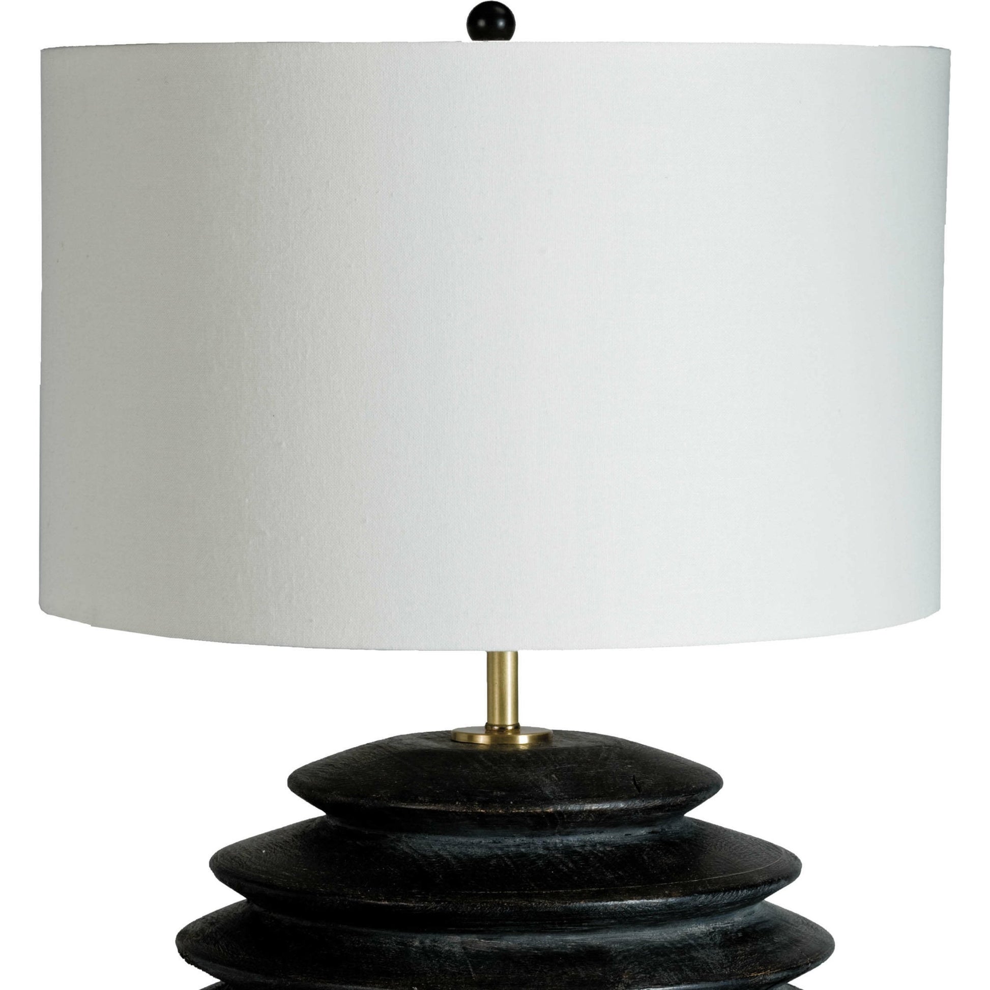 Accordion Round Table Lamp by Regina Andrew in ebony and ebony. Made from wood in a modern style.