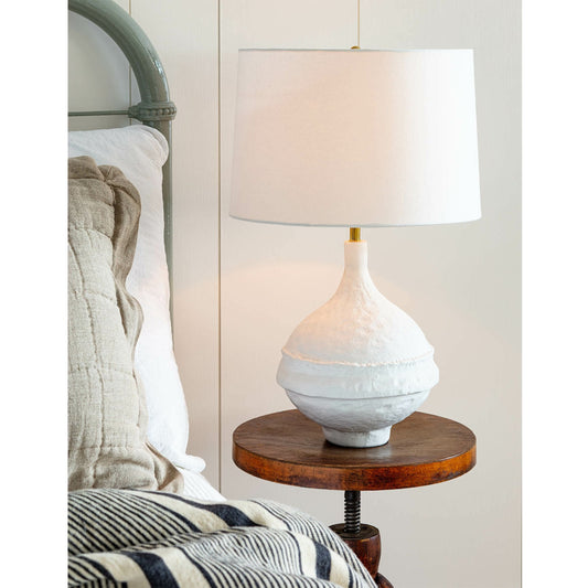 Riviera Table Lamp by Regina Andrew in white, natural and white. Made from aluminum in a modern style.
