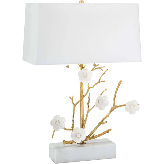 Cherise Horizontal Table Lamp by Regina Andrew in gold. Made from brass in a coastal style.