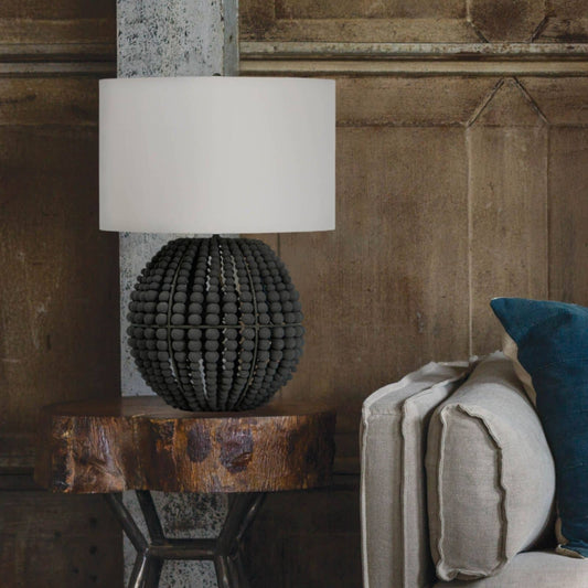 Tropez Table Lamp by Regina Andrew in gray and gray. Made from birch wood in a coastal style.