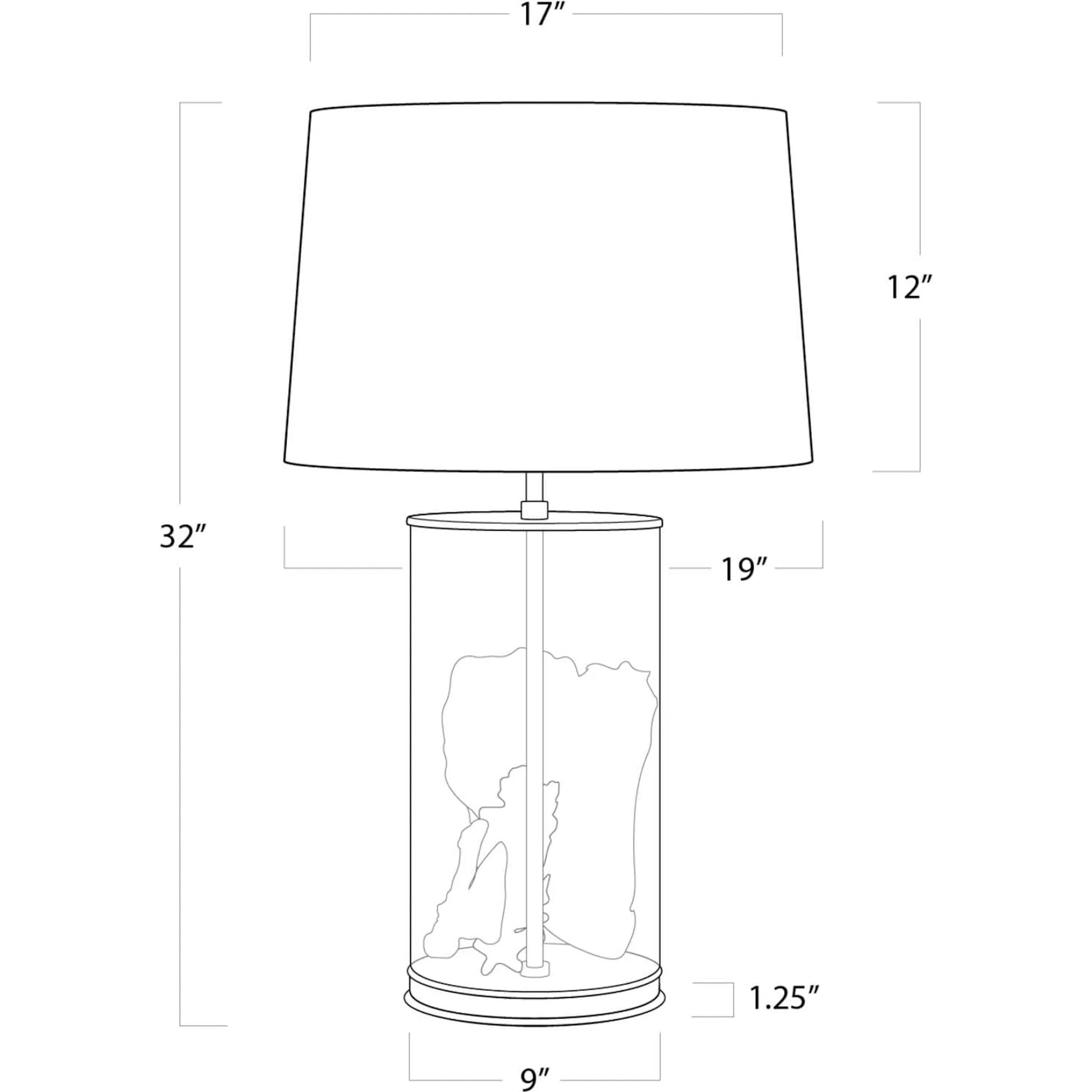 Magelian Glass Table Lamp by Regina Andrew in clear. Made from glass in a coastal style.