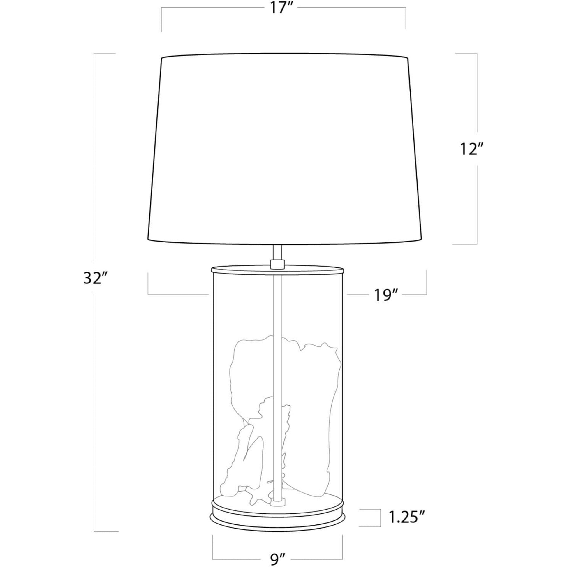 Magelian Glass Table Lamp by Regina Andrew in clear. Made from glass in a coastal style.