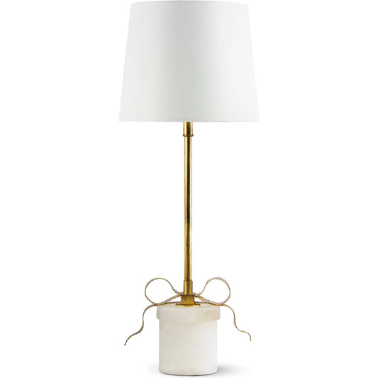 Ribbon Table Lamp by Regina Andrew in natural stone, gold leaf. Made from alabaster in a modern style.