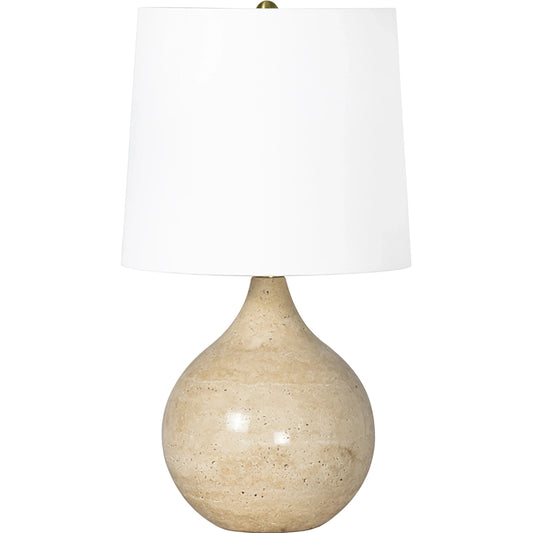 Noa Mini Table Lamp by Regina Andrew in neutral and natural stone. Made from travertine in a modern style.