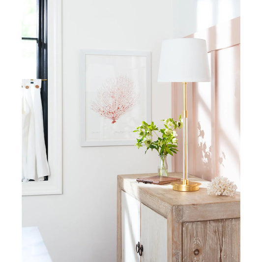 Auburn Crystal Buffet Lamp by Regina Andrew in gold leaf. Made from crystal in a modern style.